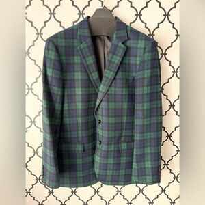 J Crew Factory Thompson Wool Sportcoat Black Watch 46R